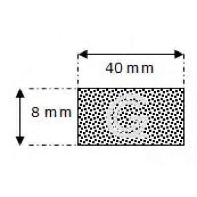 Rechthoekig mosrubber snoer | 8 x 40 mm | rol 50 meter